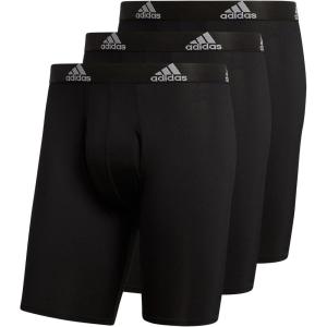 imageadidas Mens Performance 3Pack Long Boxer Brief Underwear Boxer Briefs  3Pack Long Mens Underwear PackBlackLight Onix