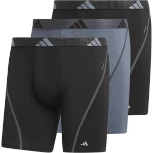 imageadidas Mens Performance Athletic Mesh Boxer Brief Underwear Moisture Wicking Sport Comfort 3PackBlackOnix GreyBlack