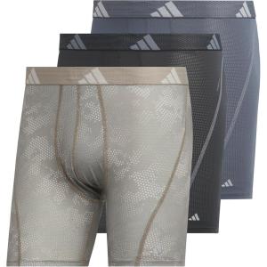 imageadidas Mens Performance Athletic Mesh Boxer Brief Underwear Moisture Wicking Sport Comfort 3PackDrift Wonder Aluminaputty BeigeCarbon GreyOnix Grey