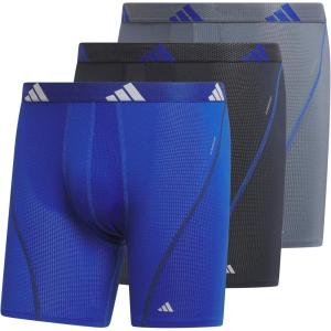 imageadidas Mens Performance Athletic Mesh Boxer Brief Underwear Moisture Wicking Sport Comfort 3PackTeam Royal BlueLegend Ink BlueOnix Grey