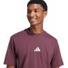 imageAdidas Mens Essentials Single Jersey 3Stripes TShirtAurora RubyWhite