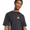 imageAdidas Mens Essentials Single Jersey 3Stripes TShirtBlackWhite