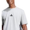 imageAdidas Mens Essentials Single Jersey 3Stripes TShirtMedium Grey HeatherBlack