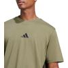 imageAdidas Mens Essentials Single Jersey 3Stripes TShirtOlive StrataBlack