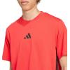 imageAdidas Mens Essentials Single Jersey 3Stripes TShirtPure RubyBlack