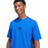 imageAdidas Mens Essentials Single Jersey 3Stripes TShirtTeam Royal BlueBlack