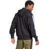 imageadidas mens Essentials 3stripes Fleece Fullzip Hooded Track TopBlackWhite