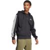 imageadidas mens Essentials 3stripes Fleece Fullzip Hooded Track TopBlackWhite