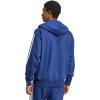 imageadidas mens Essentials 3stripes Fleece Fullzip Hooded Track TopDark BlueWhite