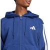 imageadidas mens Essentials 3stripes Fleece Fullzip Hooded Track TopDark BlueWhite