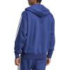 imageadidas mens Essentials 3stripes Fleece Fullzip Hooded Track TopDark BlueWhite