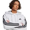 imageadidas mens Essentials 3stripes Fleece Fullzip Hooded Track TopLight Grey HeatherBlack