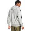 imageadidas mens Essentials 3stripes Fleece Fullzip Hooded Track TopMedium Grey HeatherBlack
