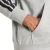 imageadidas mens Essentials 3stripes Fleece Fullzip Hooded Track TopMedium Grey HeatherBlack