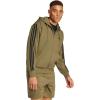 imageadidas mens Essentials 3stripes Fleece Fullzip Hooded Track TopOlive StrataBlack