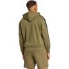 imageadidas mens Essentials 3stripes Fleece Fullzip Hooded Track TopOlive StrataBlack