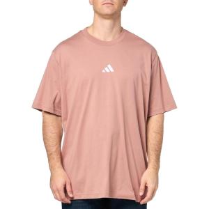 imageAdidas Mens Essentials Single Jersey 3Stripes TShirtWarm ClayWhite