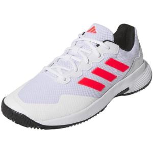 imageadidas Mens Gamecourt 20 Tennis ShoeWhiteLucid RedBlack