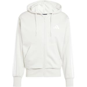 imageadidas mens Essentials 3stripes Fleece Fullzip Hooded Track TopWonder AluminaWhite