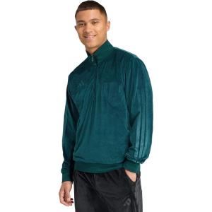 imageadidas mens House of Tiro Velour Halfzip Track TopAurora Ivy