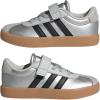 imageAdidas UnisexChild Vl Court 30 Elastic Lace amp StrapSilver MetallicBlackSolid Grey