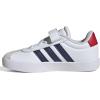 imageAdidas UnisexChild Vl Court 30 Elastic Lace amp StrapWhiteDark BlueBetter Scarlet