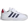 imageAdidas UnisexChild Vl Court 30 Elastic Lace amp StrapWhiteDark BlueBetter Scarlet