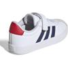 imageAdidas UnisexChild Vl Court 30 Elastic Lace amp StrapWhiteDark BlueBetter Scarlet
