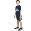 imageadidas Boys Big Short Sleeve Cotton Classic 2 Tone Bos Logo TShirtCollegiate Navy
