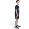 imageadidas Boys Big Short Sleeve Cotton Classic 2 Tone Bos Logo TShirtCollegiate Navy