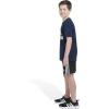 imageadidas Boys Big Short Sleeve Cotton Classic 2 Tone Bos Logo TShirtCollegiate Navy
