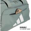 imageadidas Defender 5 Duffel Bag  Premium Duffle for Sports Gym amp TravelSilver GreenWhite