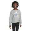 imageadidas Girls Long Sleeve Waist Crew Tee TShirtMedium Grey Heather