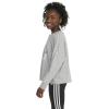imageadidas Girls Long Sleeve Waist Crew Tee TShirtMedium Grey Heather