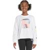 imageadidas Girls Long Sleeve Waist Crew Tee TShirtWhite Multi