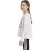 imageadidas Girls Long Sleeve Waist Crew Tee TShirtWhite With Multicolor