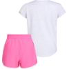 imageadidas girls Graphic Tee amp Gym Shorts Tshirt SetLight Grey  Bright Pink