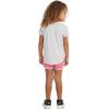 imageadidas girls Graphic Tee amp Gym Shorts Tshirt SetLight Grey  Bright Pink