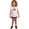 imageadidas girls Graphic Tee amp Gym Shorts Tshirt SetMed Pink 1