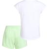 imageadidas girls Graphic Tee amp Gym Shorts Tshirt SetWhite  Spring Green
