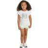 imageadidas girls Graphic Tee amp Gym Shorts Tshirt SetWhite  Spring Green