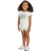 imageadidas girls Graphic Tee amp Gym Shorts Tshirt SetWhite  Spring Green