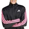 imageadidas mens Essentials Warmup 3stripes Track TopBlackLucid Pink
