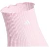 imageadidas womens Ruffle Socks 3 Pairs Frilly Cuff Quarter Ankle HeightClear PinkWonder Alumina GreyWonder White