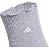 imageadidas womens Ruffle Socks 3 Pairs Frilly Cuff Quarter Ankle HeightHeather GreyWhiteGlow Blue