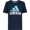 imageadidas Boys Big Short Sleeve Cotton Classic 2 Tone Bos Logo TShirtCollegiate Navy