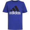 imageadidas Boys Big Short Sleeve Cotton Classic 2 Tone Bos Logo TShirtSemi Lucid Blue