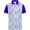 imageadidas Boys Camouflage Printed Golf Polo ShirtLucid Blue