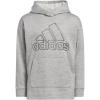 imageadidas Girls Badge of Sport Mlange Fleece Pullover HoodieMedium Grey Heather