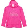 imageadidas Girls Badge of Sport Mlange Fleece Pullover HoodieReal Magenta Heather
